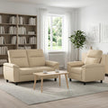 vidaXL Zestaw Sof 2 pcs kremowy tkanina