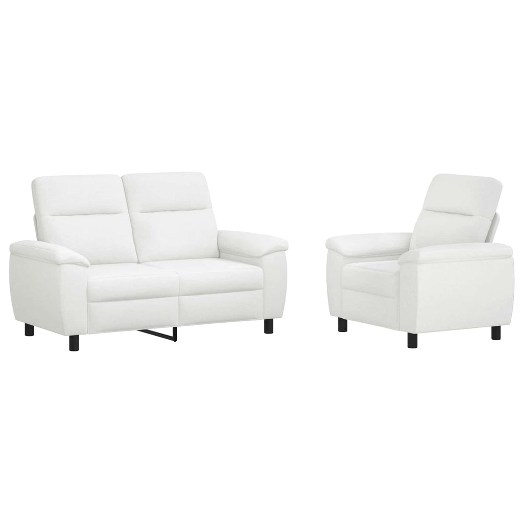vidaXL Zestaw Sof 2 pcs Biały tkanina
