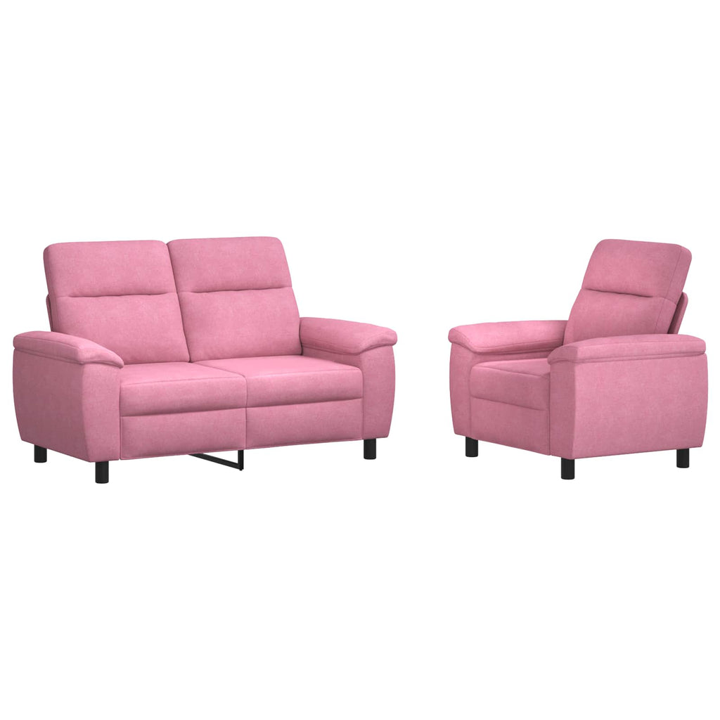 vidaXL Zestaw Sof 2 pcs różowy tkanina