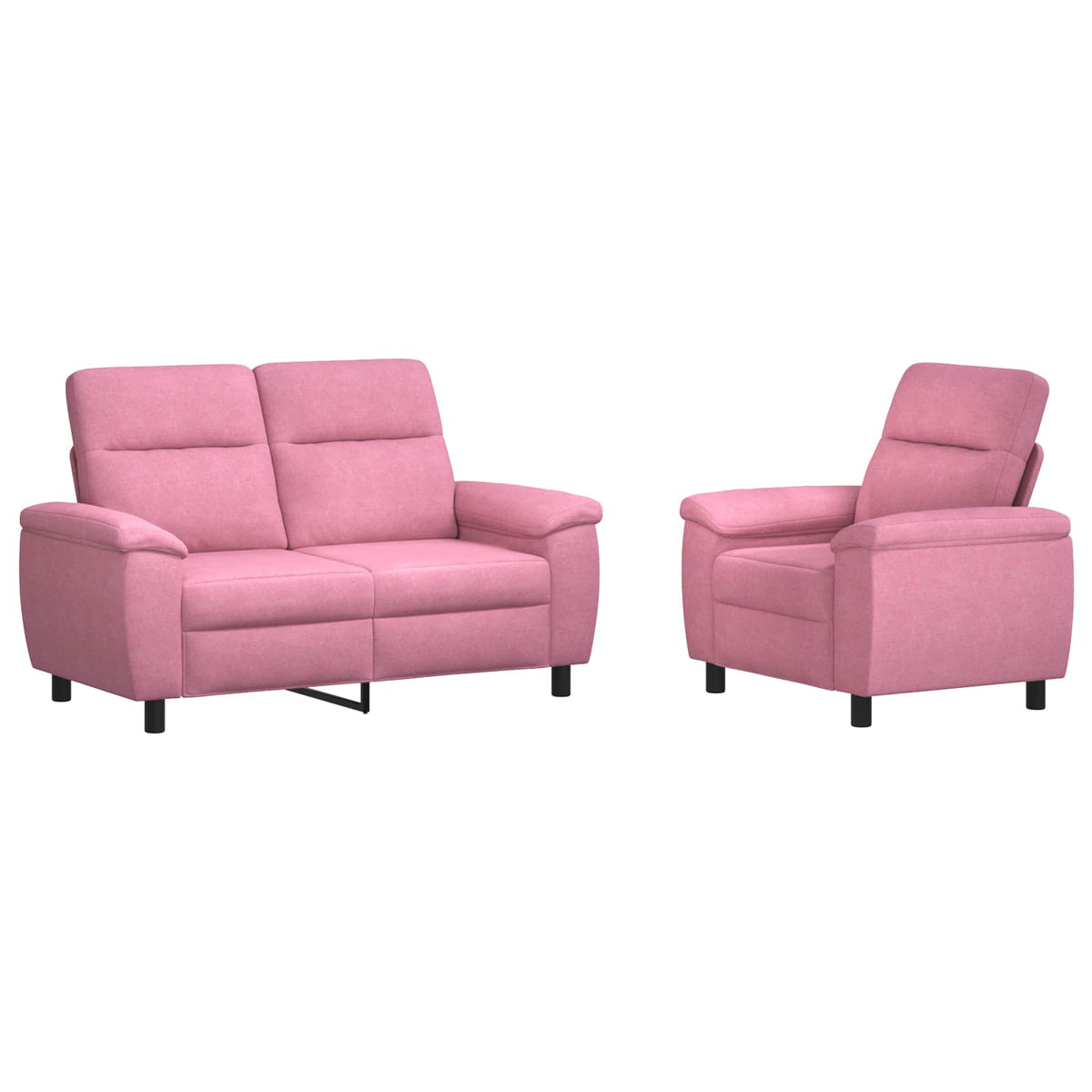 vidaXL Zestaw Sof 2 pcs różowy tkanina