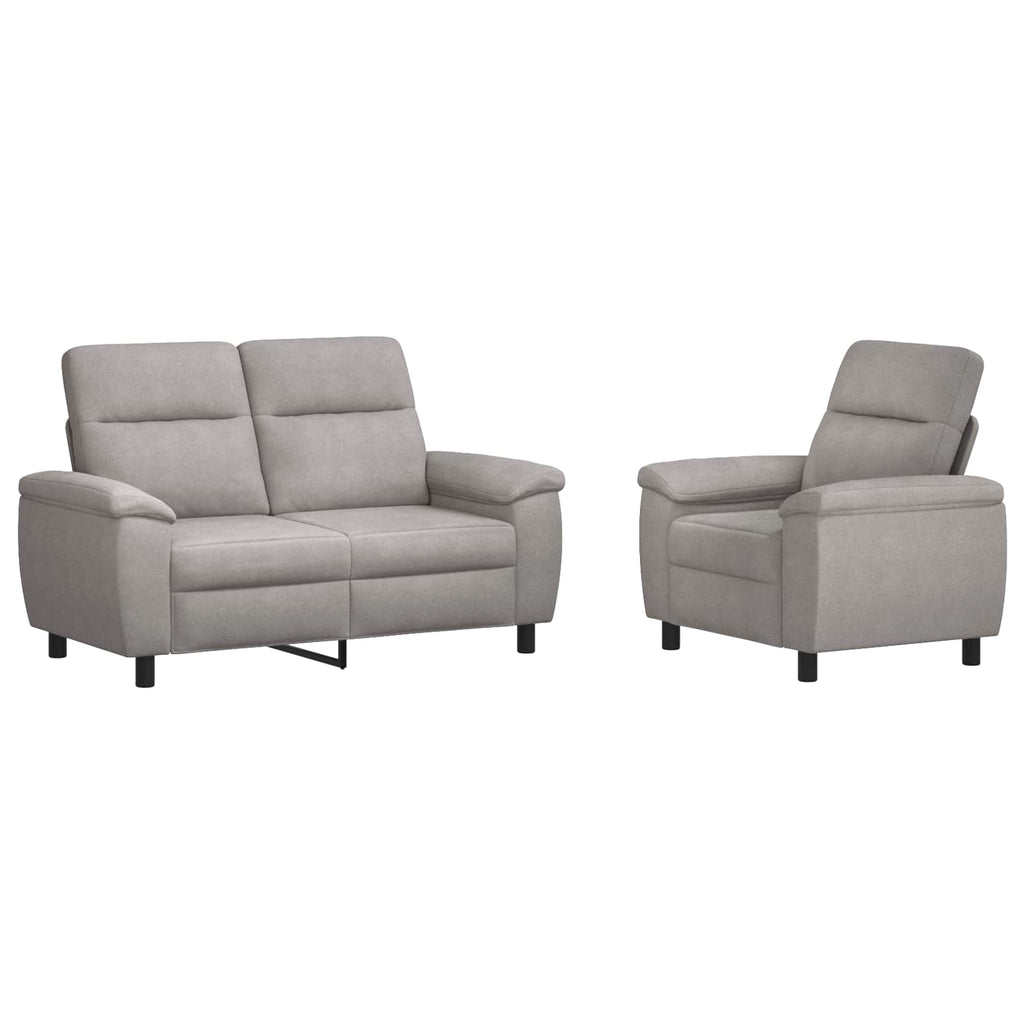 vidaXL Zestaw Sof 2 pcs Szary chmur tkanina