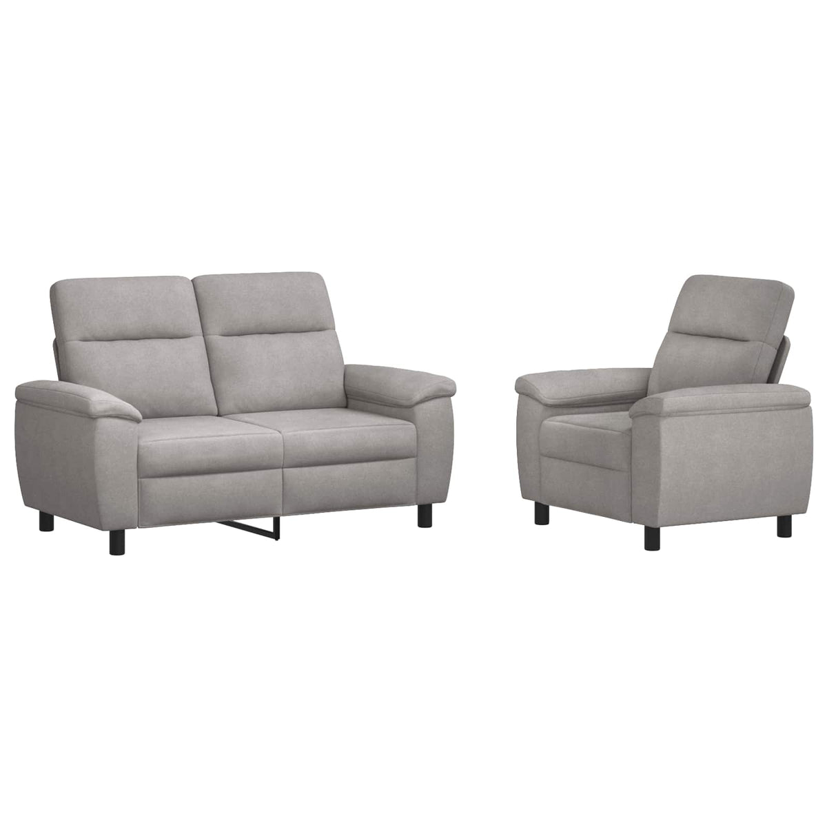 vidaXL Zestaw Sof 2 pcs Szary chmur tkanina