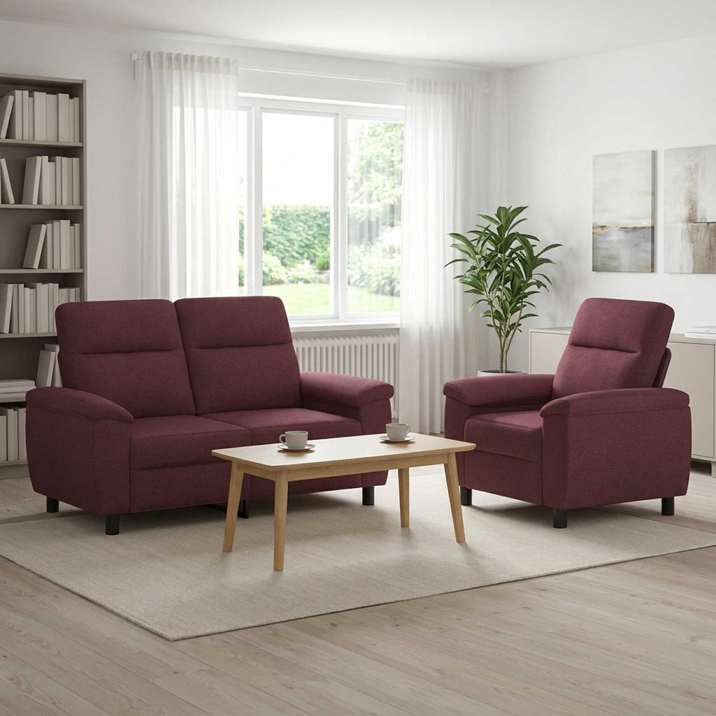 vidaXL Zestaw Sof 2 pcs Fioletowy tkanina
