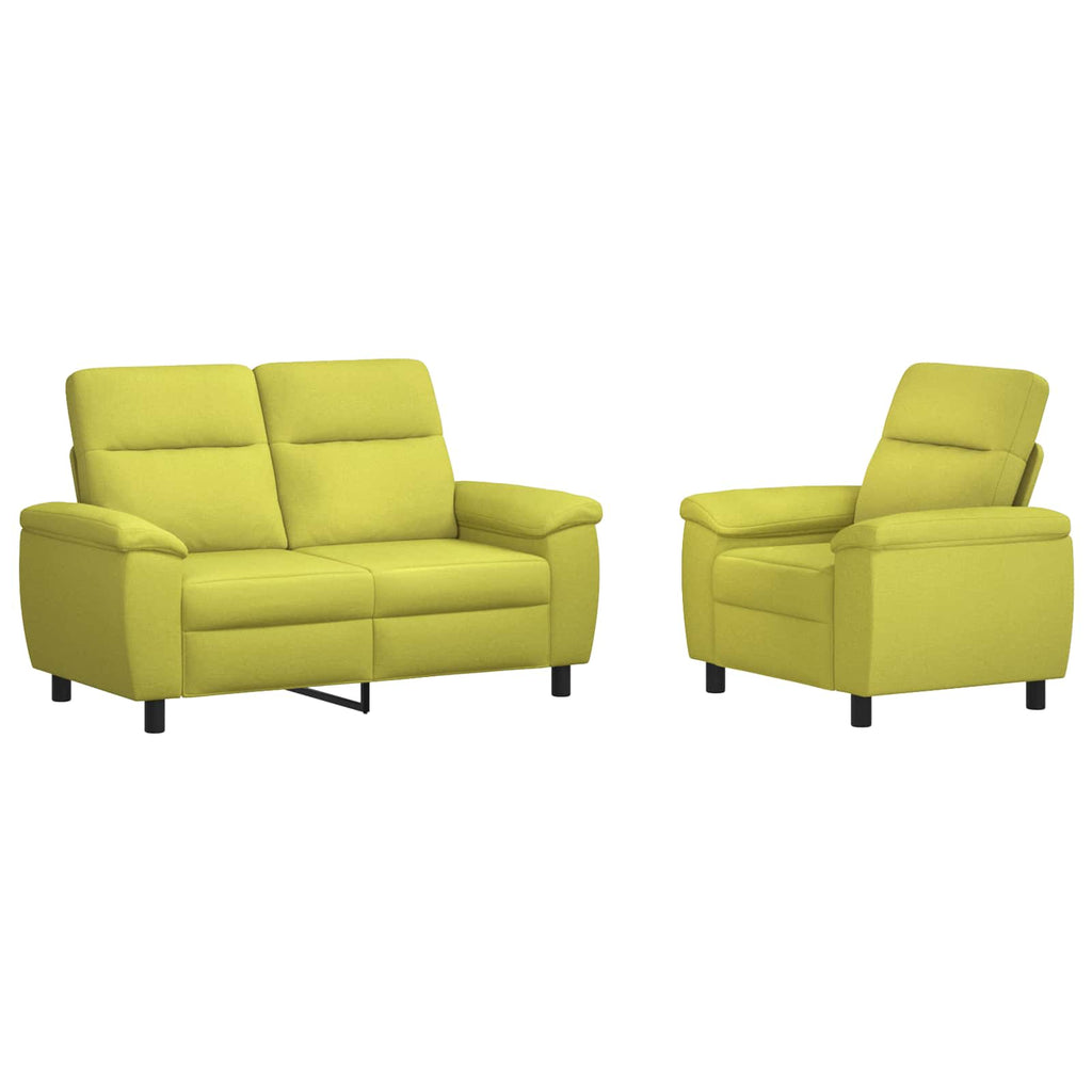vidaXL Zestaw Sof 2 pcs Jasnozielony tkanina