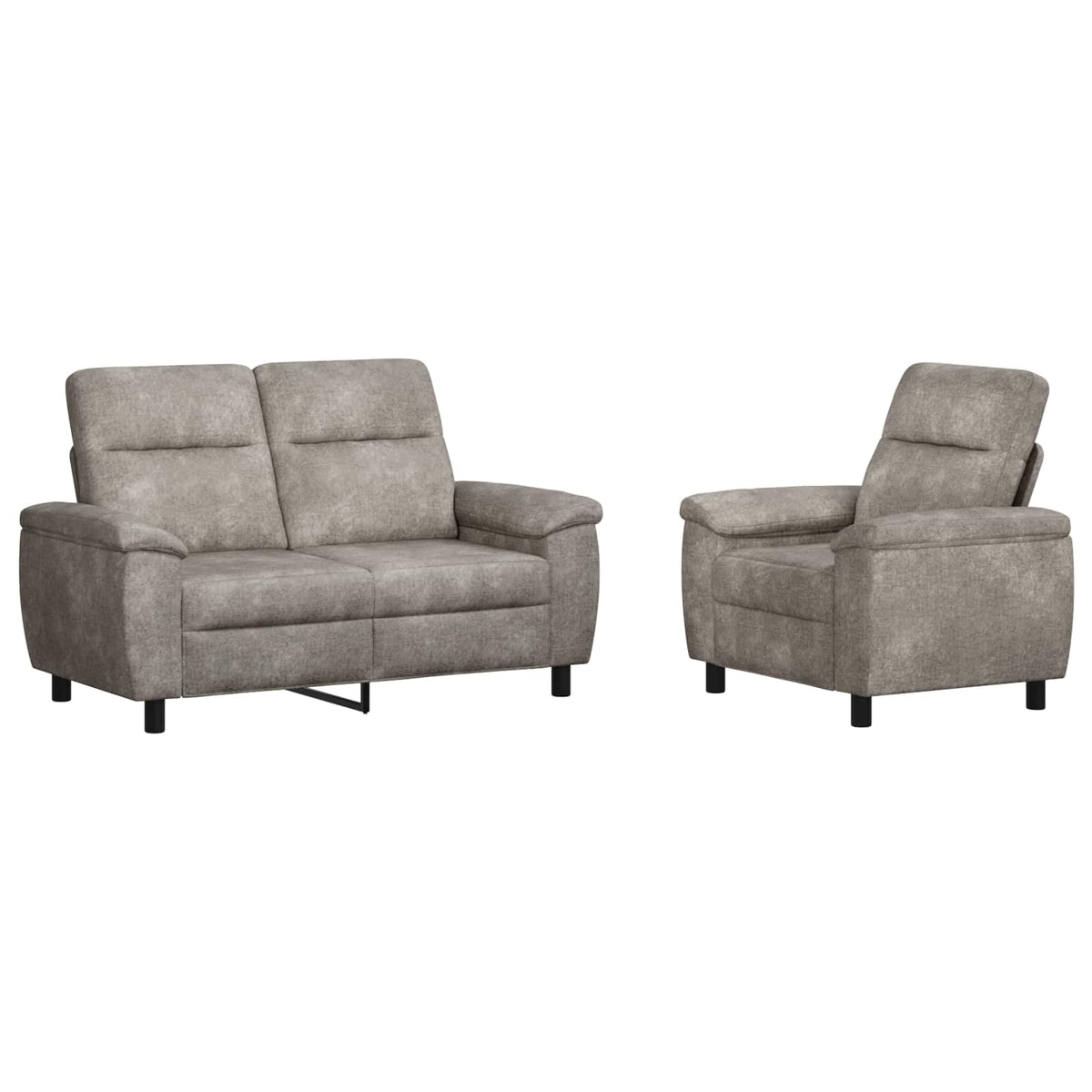 vidaXL Zestaw Sof 2 pcs jasnoszary Skóra zamszowa