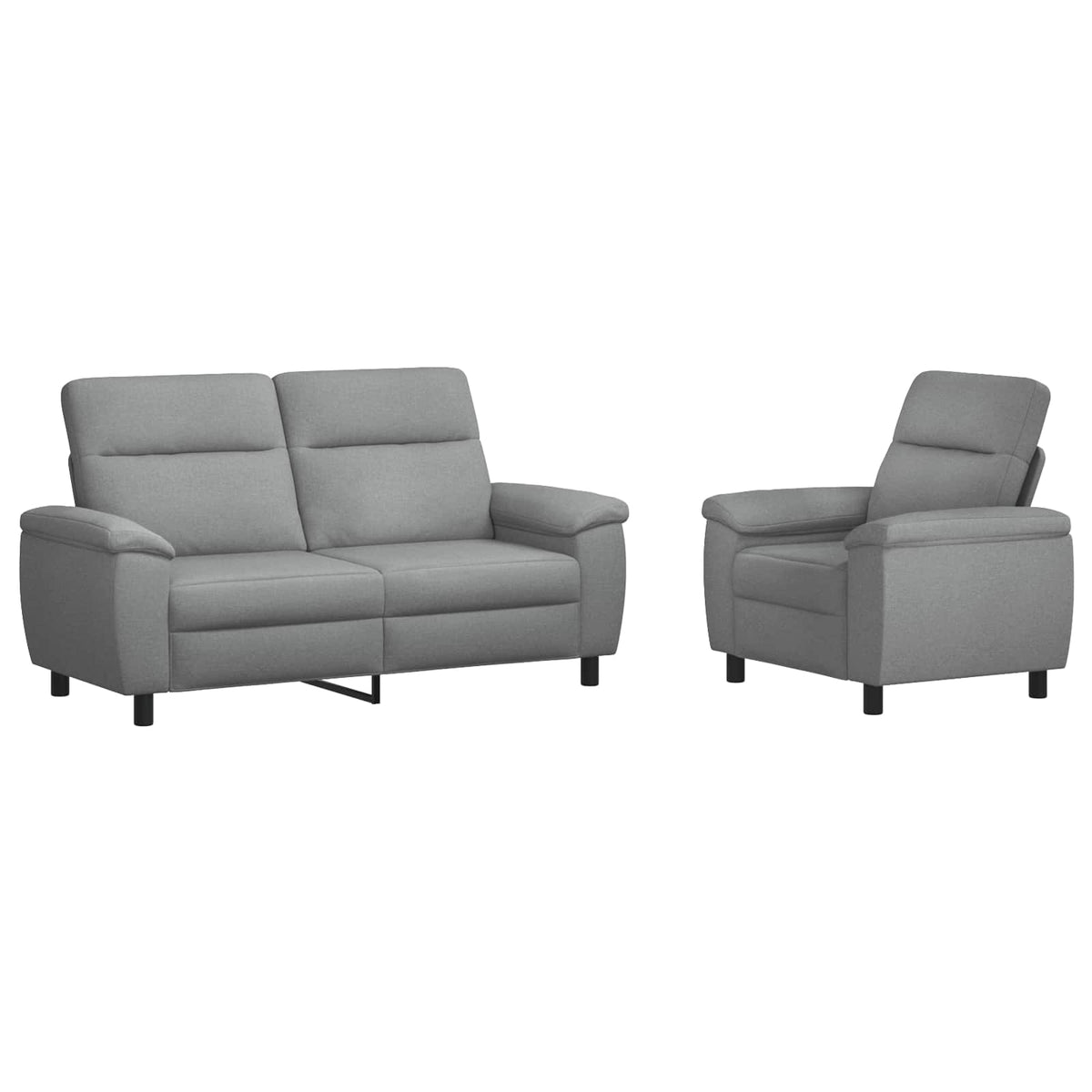 vidaXL Zestaw Sof 2 pcs jasnoszary tkanina