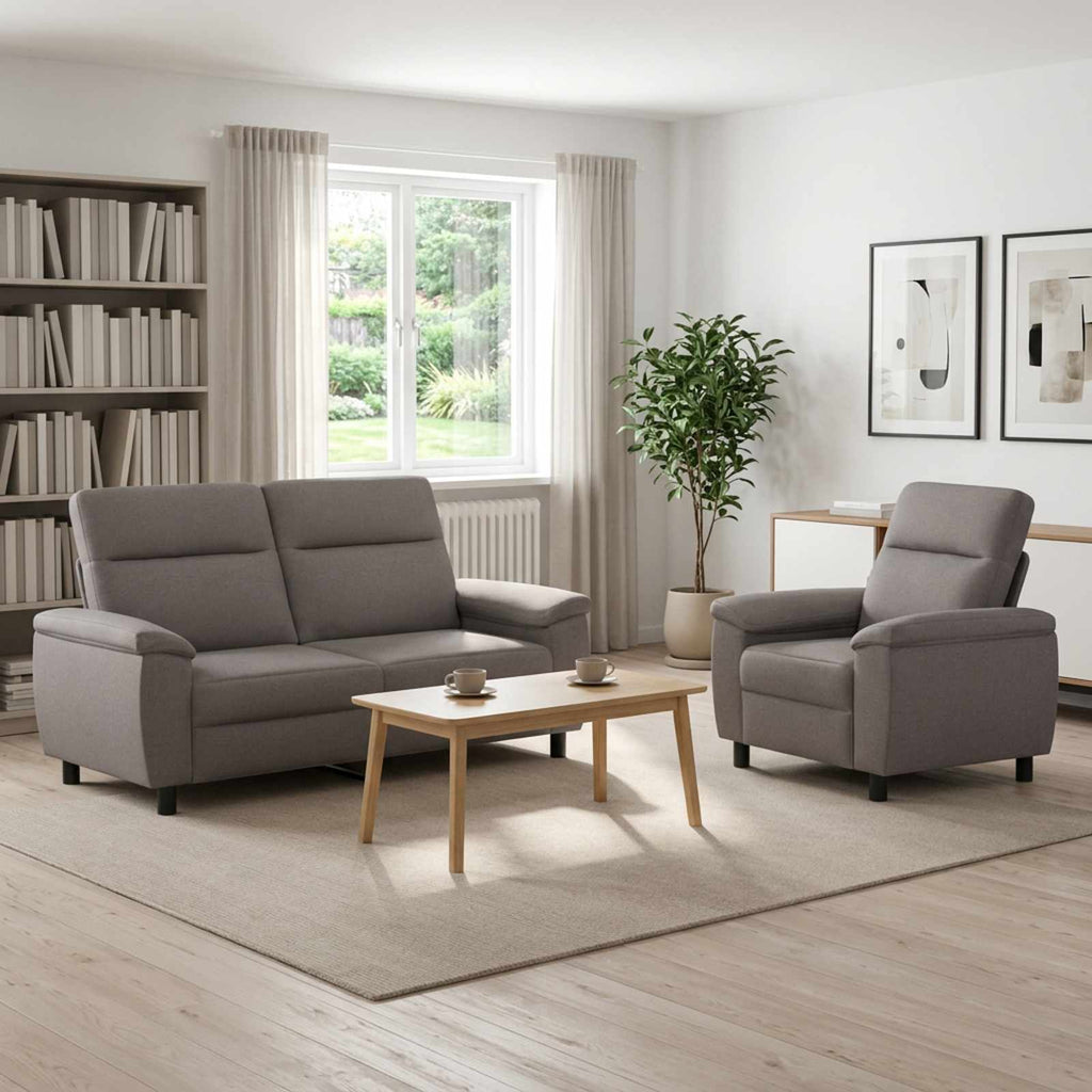 vidaXL Zestaw Sof 2 pcs Ciemnoszary tkanina