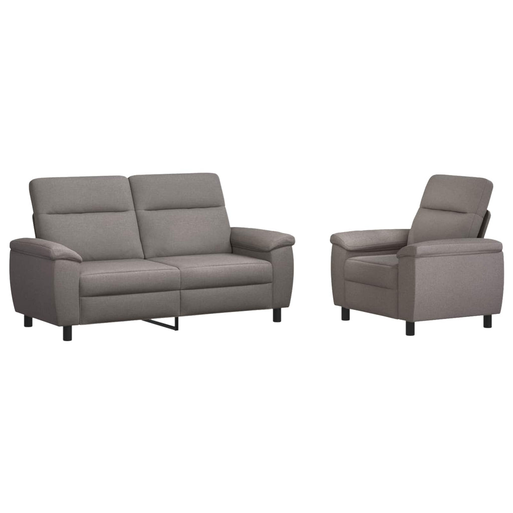 vidaXL Zestaw Sof 2 pcs Ciemnoszary tkanina