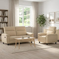 vidaXL Zestaw Sof 2 pcs kremowy tkanina