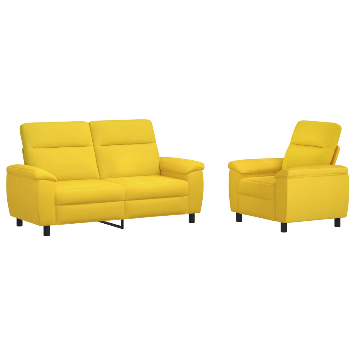 vidaXL Zestaw Sof 2 pcs Jasnożółty tkanina