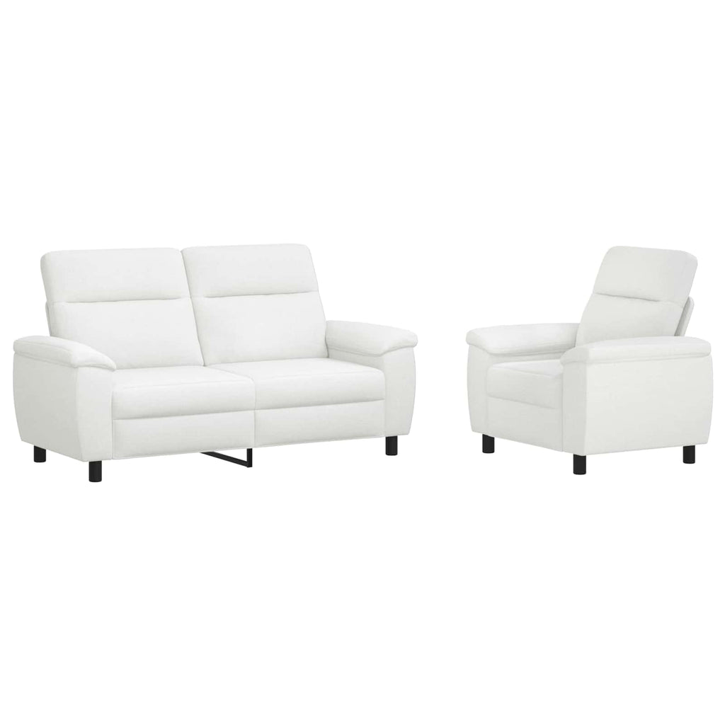 vidaXL Zestaw Sof 2 pcs Biały tkanina