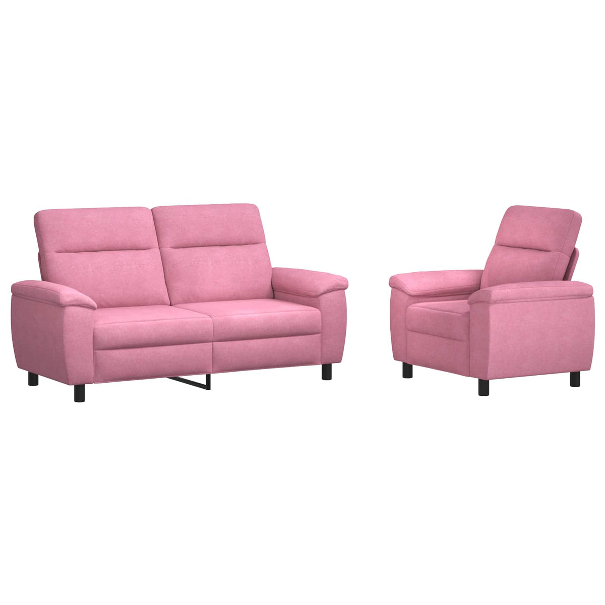 vidaXL Zestaw Sof 2 pcs różowy tkanina