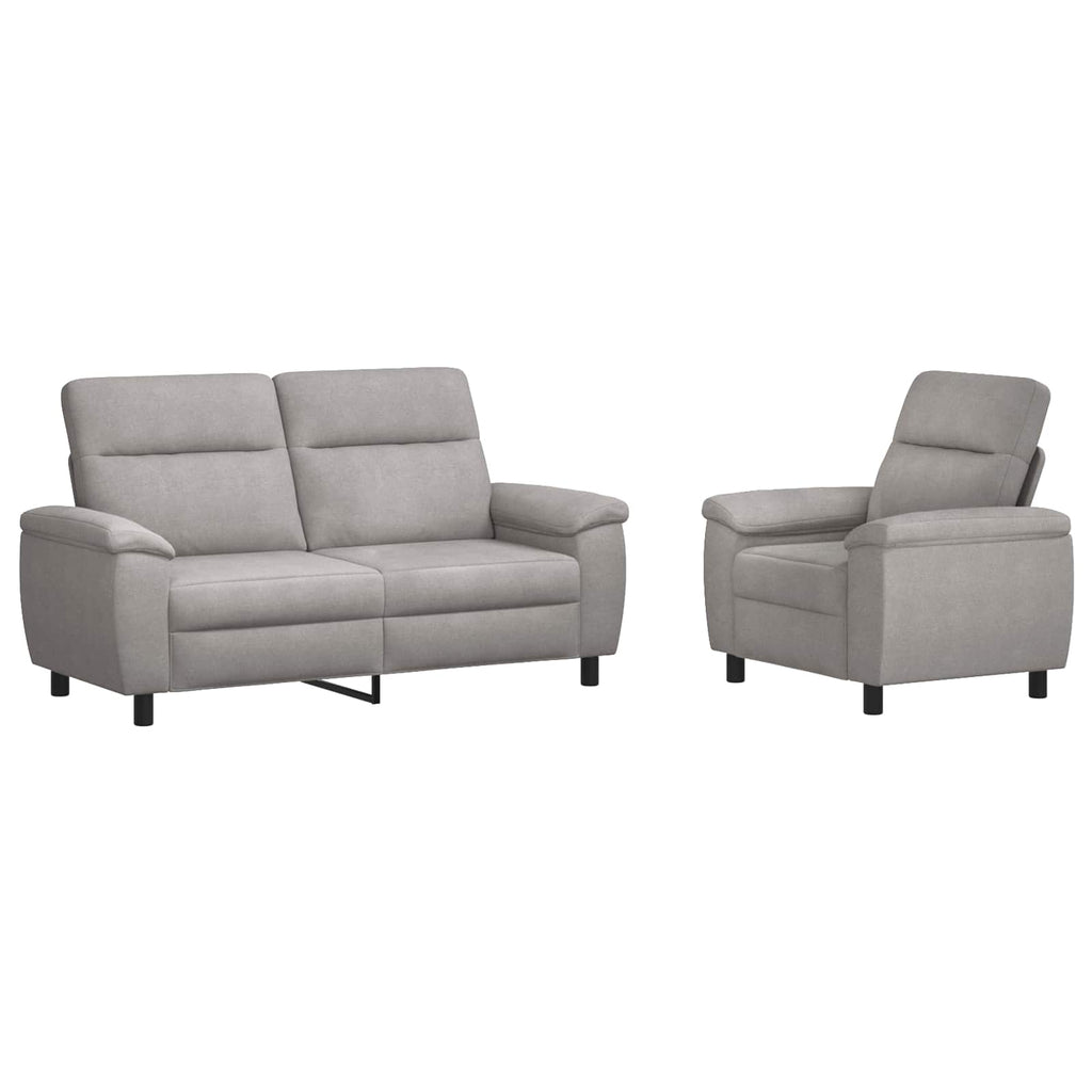 vidaXL Zestaw Sof 2 pcs Szary chmur tkanina