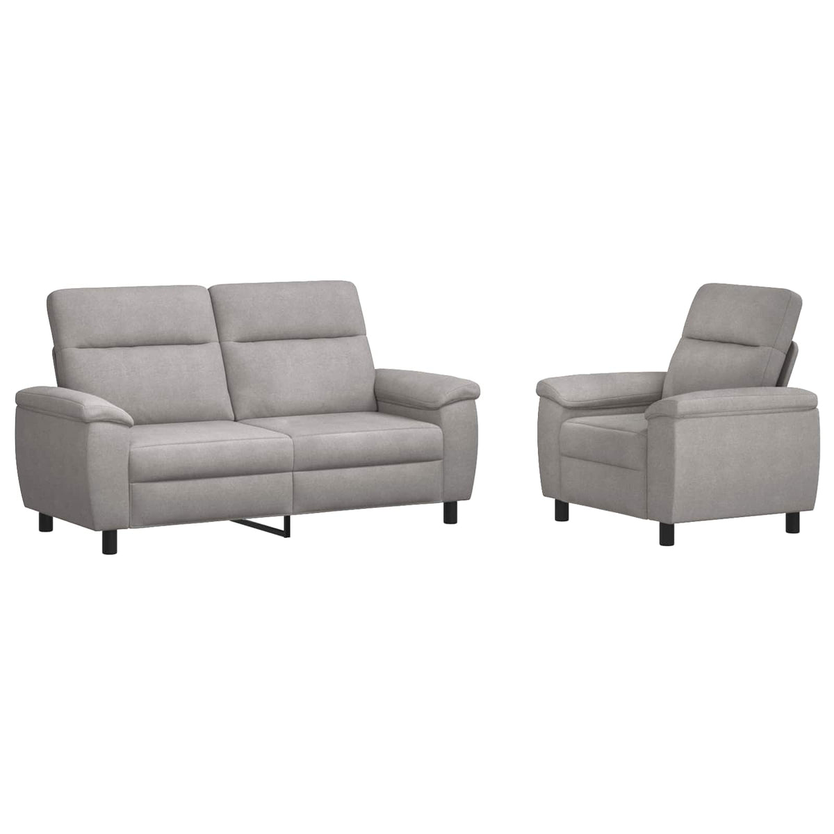 vidaXL Zestaw Sof 2 pcs Szary chmur tkanina