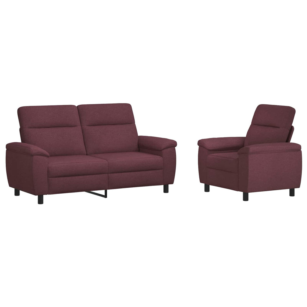 vidaXL Zestaw Sof 2 pcs Fioletowy tkanina