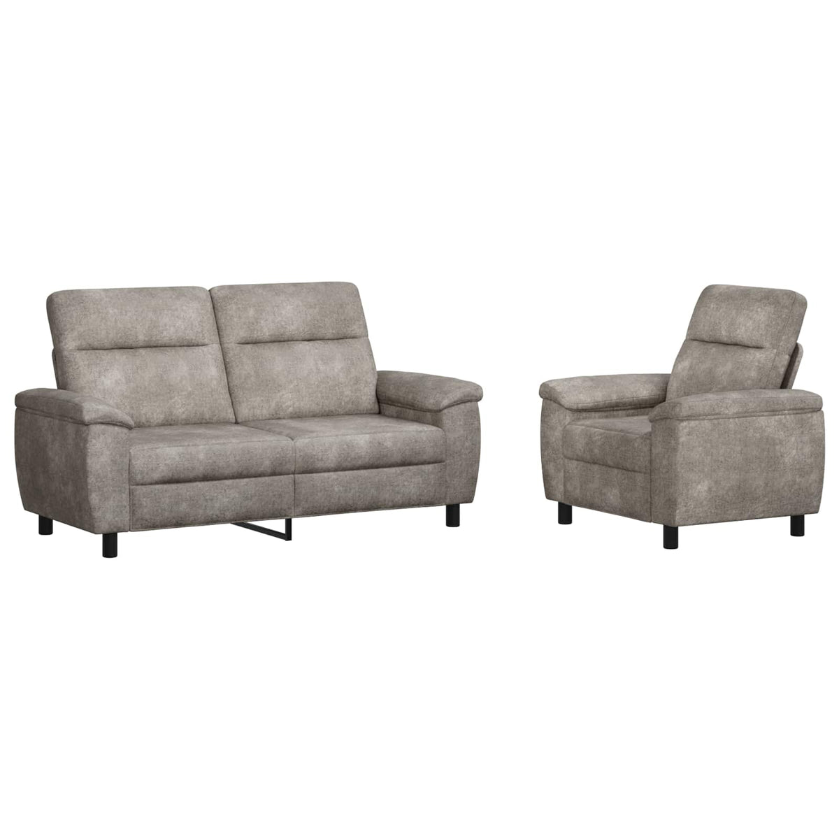 vidaXL Zestaw Sof 2 pcs jasnoszary Skóra zamszowa