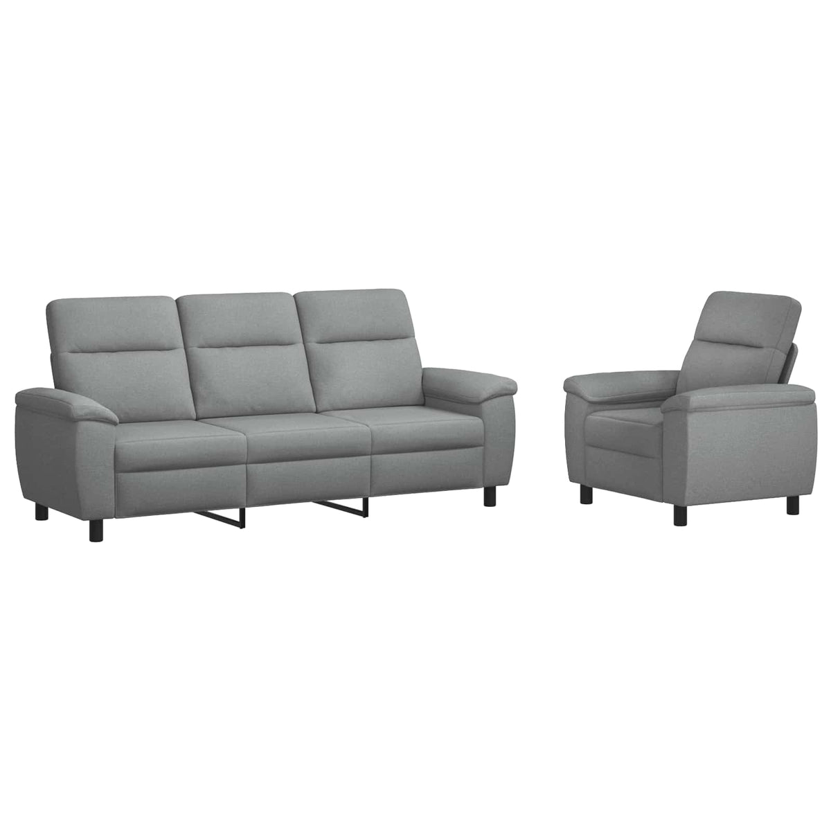 vidaXL Zestaw Sof 2 pcs jasnoszary tkanina