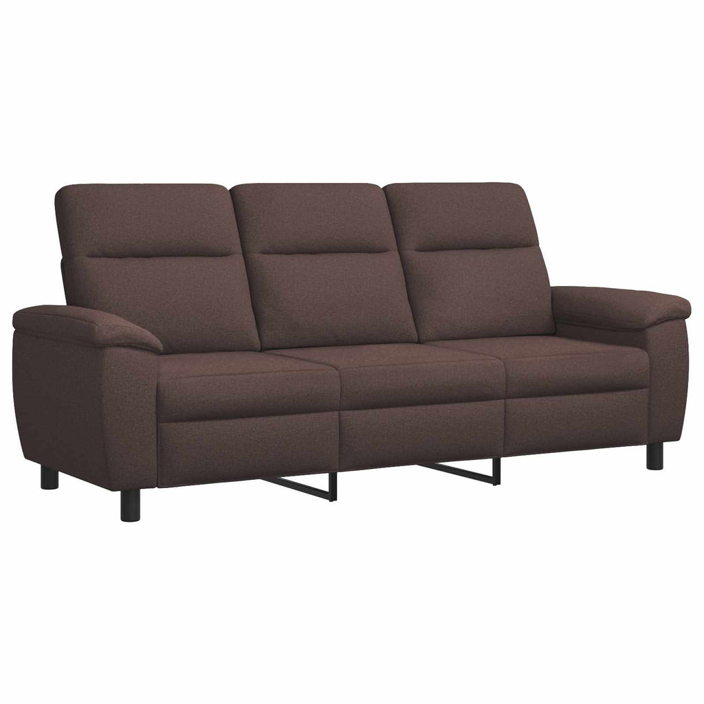 vidaXL Zestaw Sof 2 pcs Ciemny brąz tkanina