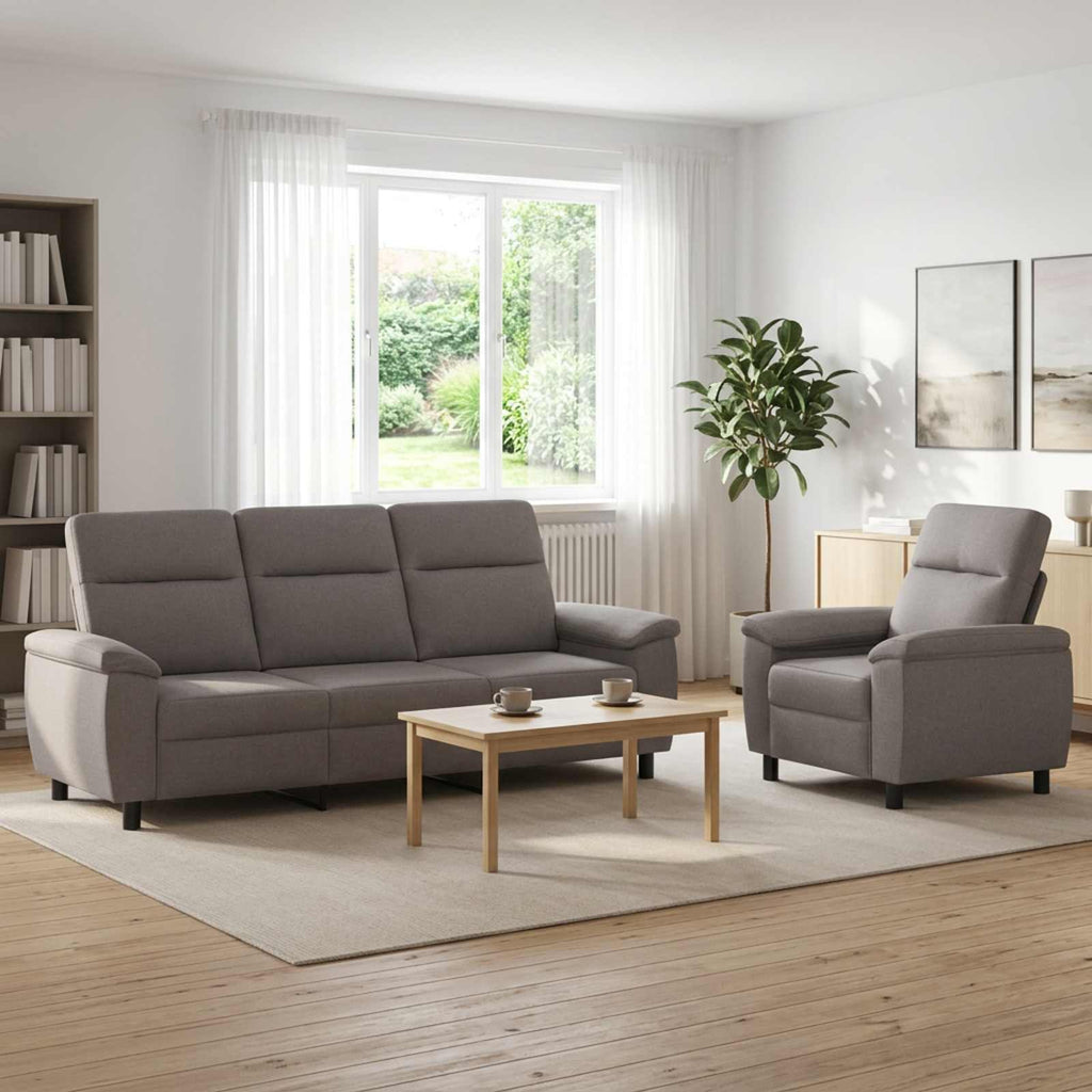 vidaXL Zestaw Sof 2 pcs Ciemnoszary tkanina
