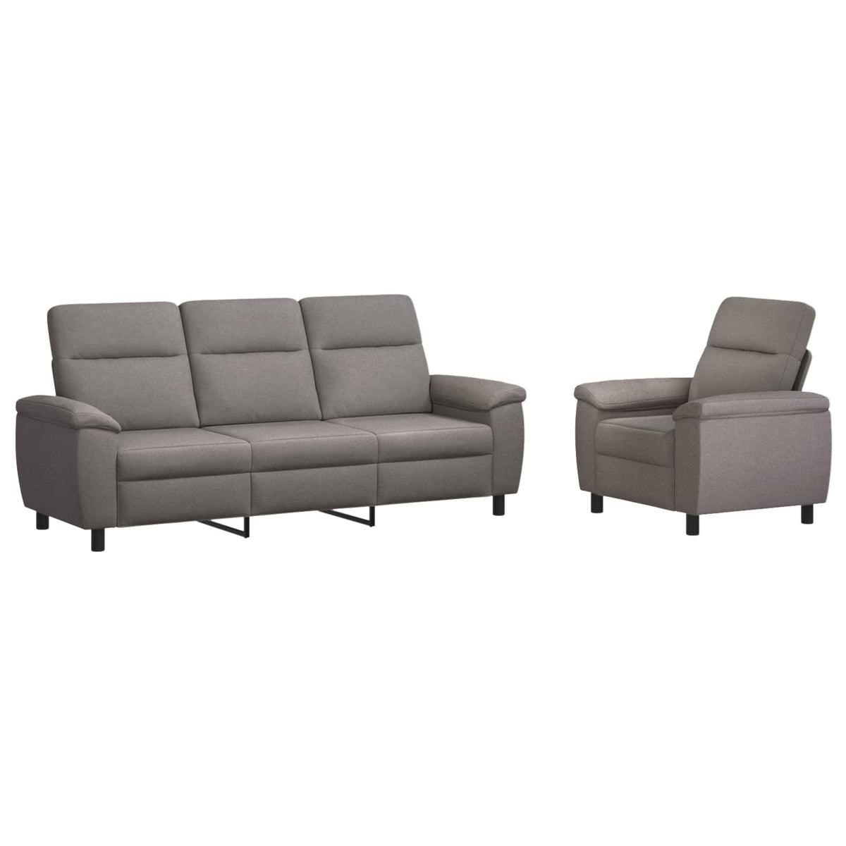 vidaXL Zestaw Sof 2 pcs Ciemnoszary tkanina