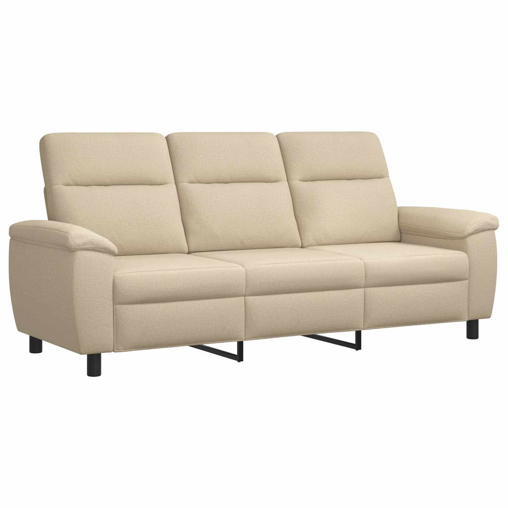 vidaXL Zestaw Sof 2 pcs kremowy tkanina