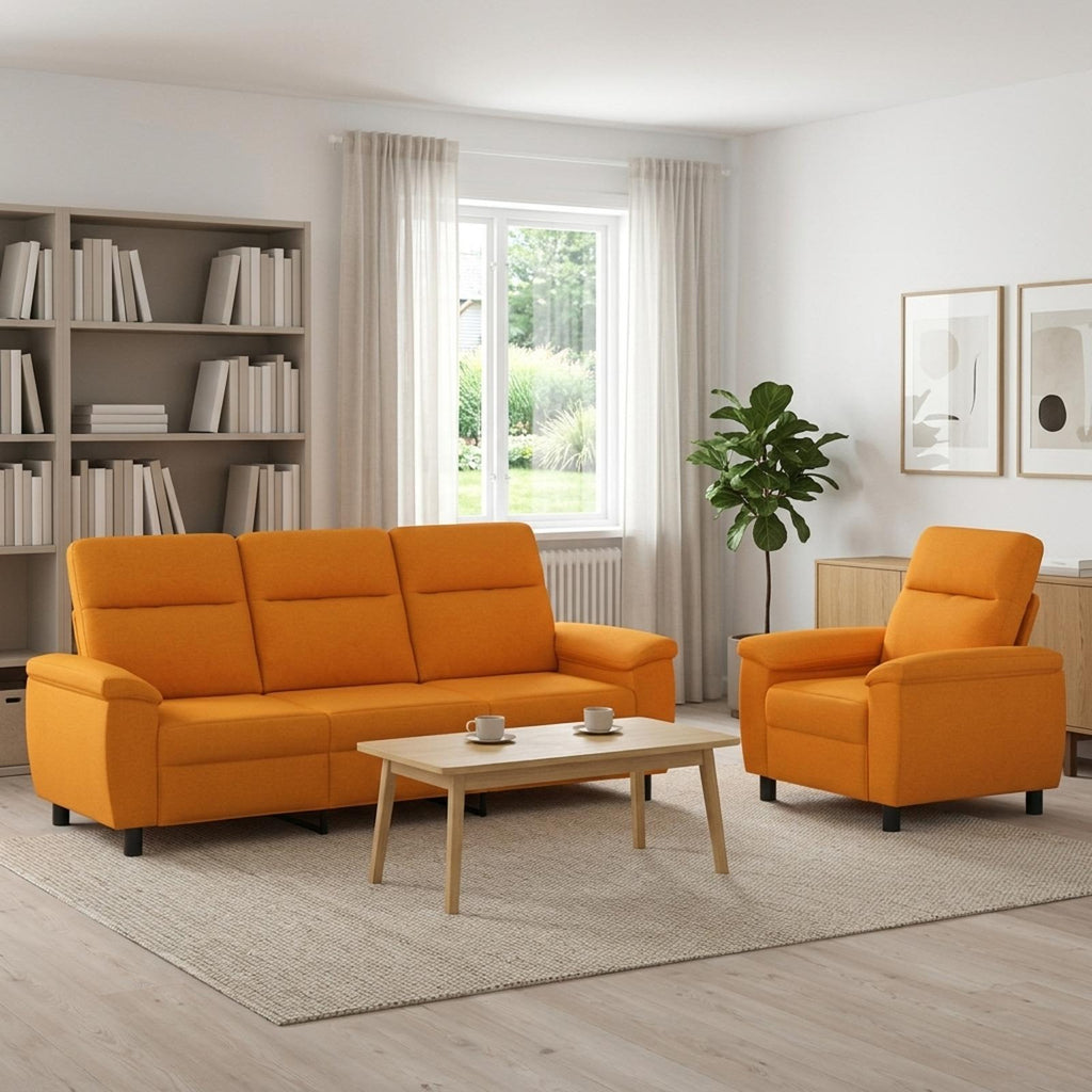 vidaXL Zestaw Sof 2 pcs Ciemny Żółty tkanina