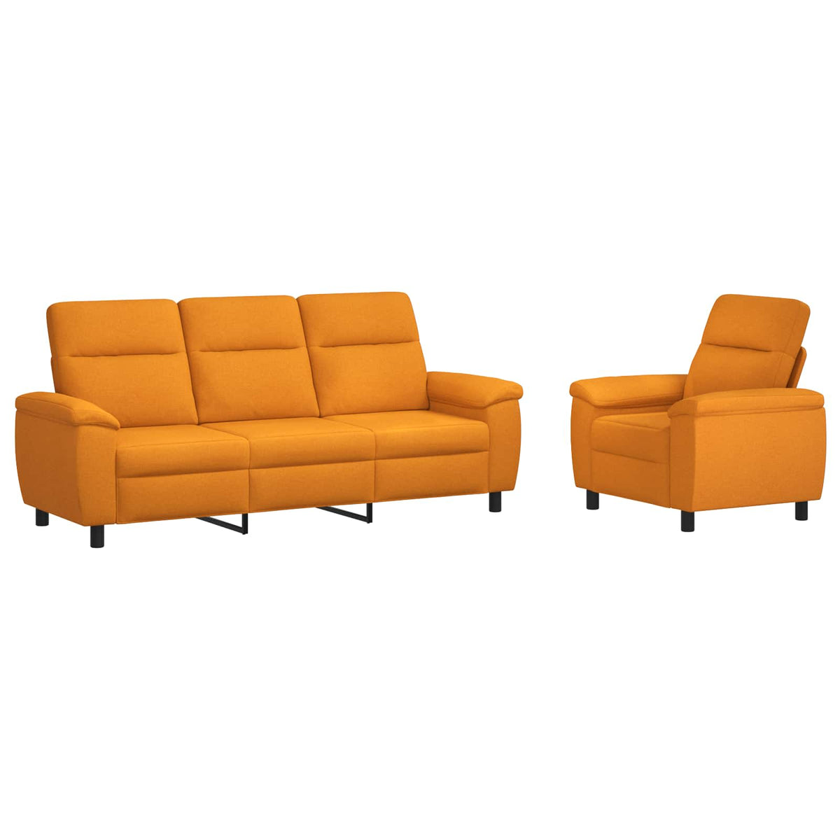 vidaXL Zestaw Sof 2 pcs Ciemny Żółty tkanina