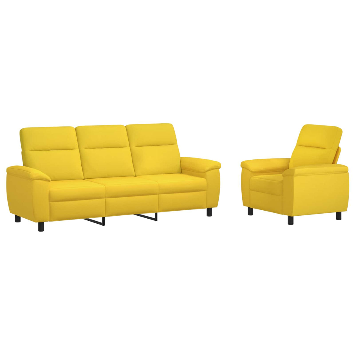 vidaXL Zestaw Sof 2 pcs Jasnożółty tkanina