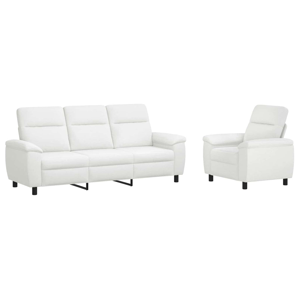 vidaXL Zestaw Sof 2 pcs Biały tkanina