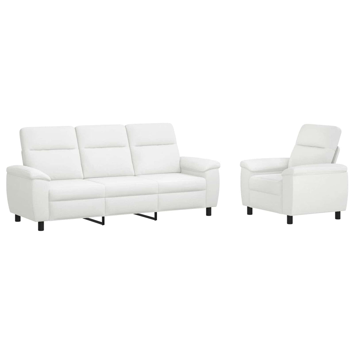 vidaXL Zestaw Sof 2 pcs Biały tkanina