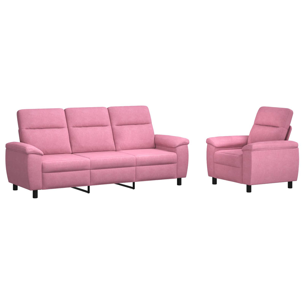vidaXL Zestaw Sof 2 pcs różowy tkanina