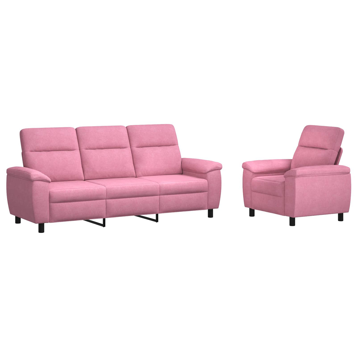 vidaXL Zestaw Sof 2 pcs różowy tkanina