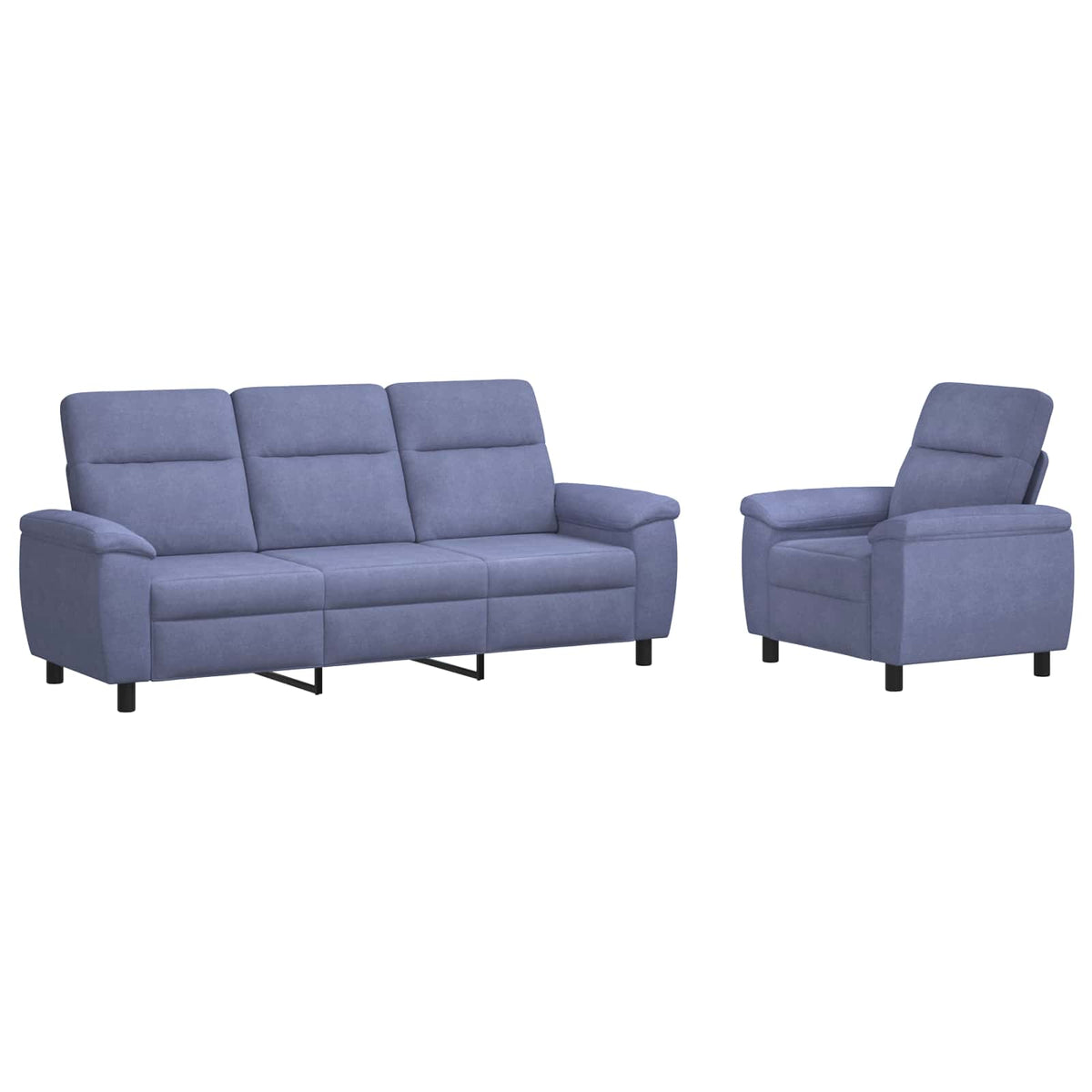 vidaXL Zestaw Sof 2 pcs Niebieski dżins tkanina
