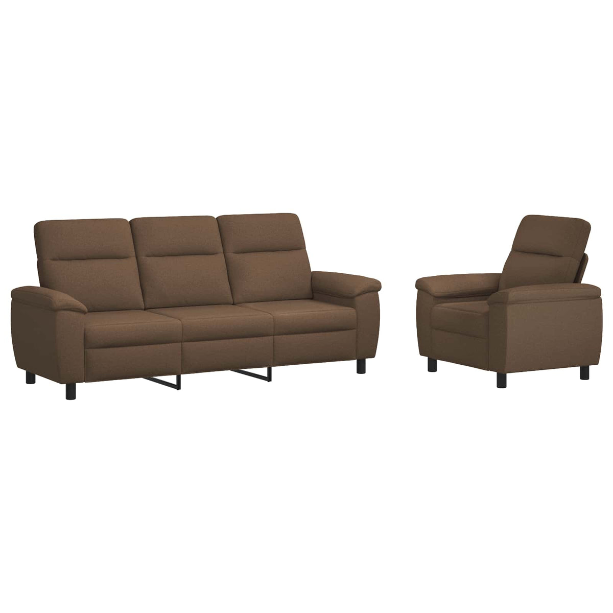 vidaXL Zestaw Sof 2 pcs brązowy tkanina
