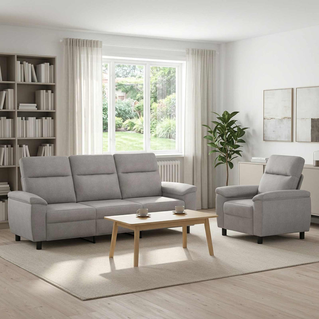 vidaXL Zestaw Sof 2 pcs Szary chmur tkanina