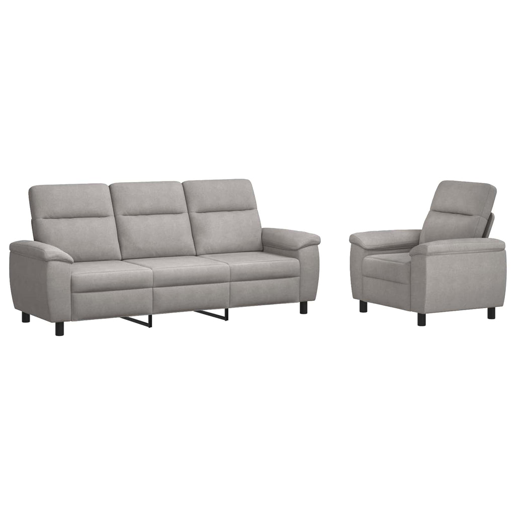 vidaXL Zestaw Sof 2 pcs Szary chmur tkanina