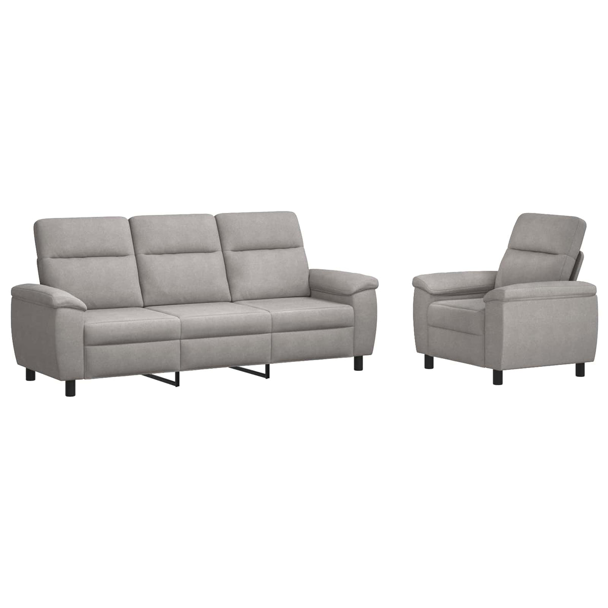 vidaXL Zestaw Sof 2 pcs Szary chmur tkanina
