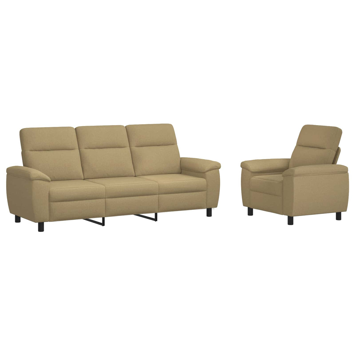 vidaXL Zestaw Sof 2 pcs Jasny Brąz tkanina