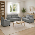 vidaXL Zestaw Sof 3 pcs jasnoszary tkanina