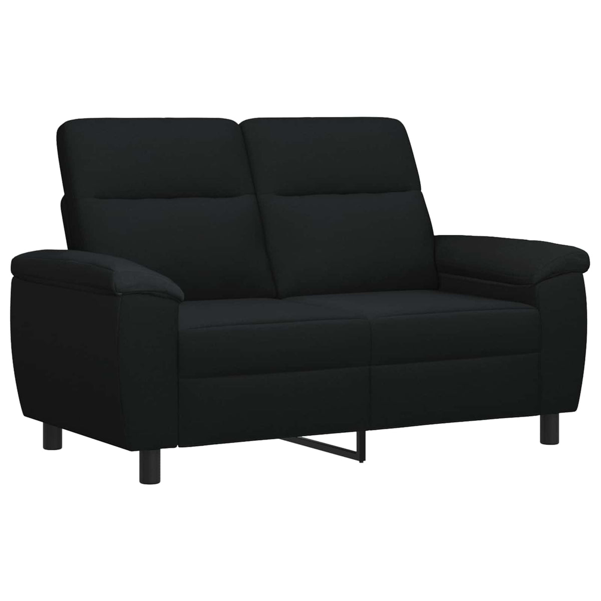 vidaXL Zestaw Sof 3 pcs Czarny tkanina