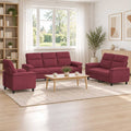 vidaXL Zestaw Sof 3 pcs Czerwone wino tkanina