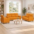 vidaXL Zestaw Sof 3 pcs Ciemny Żółty tkanina