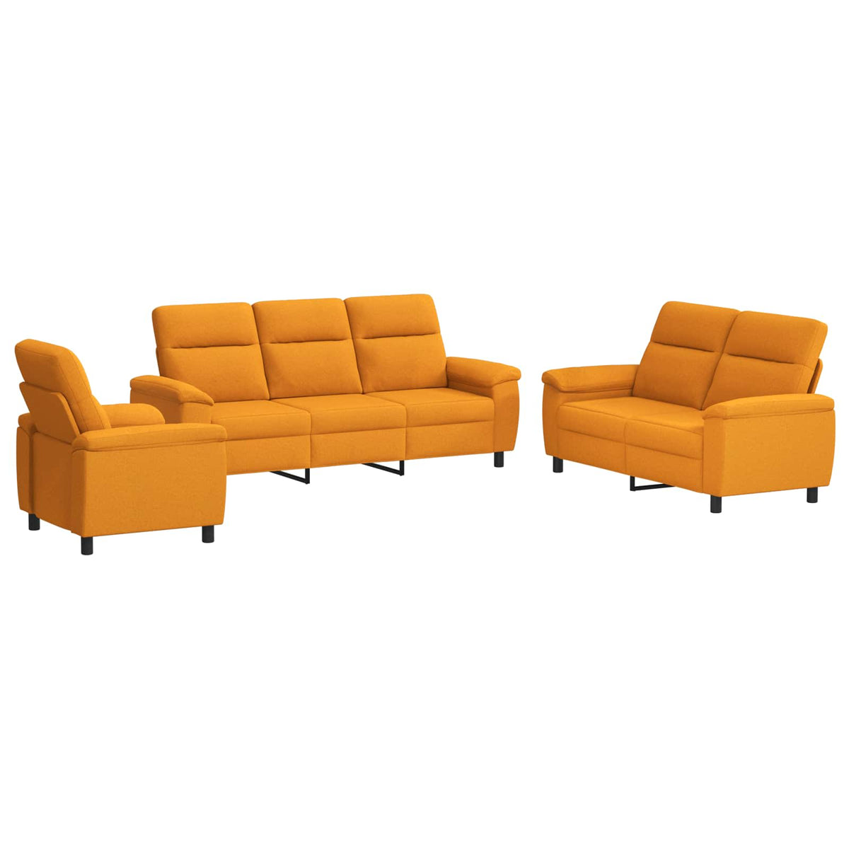 vidaXL Zestaw Sof 3 pcs Ciemny Żółty tkanina