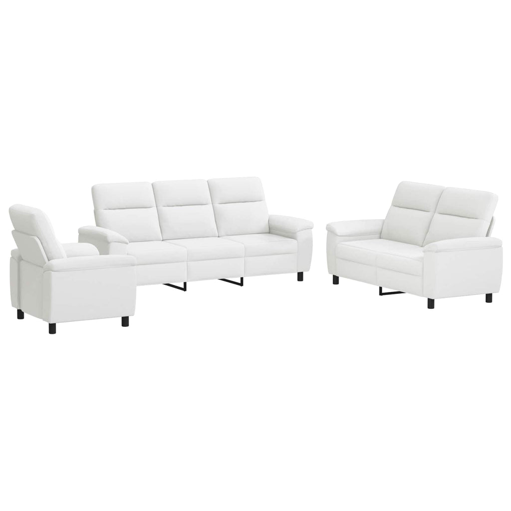vidaXL Zestaw Sof 3 pcs Biały tkanina