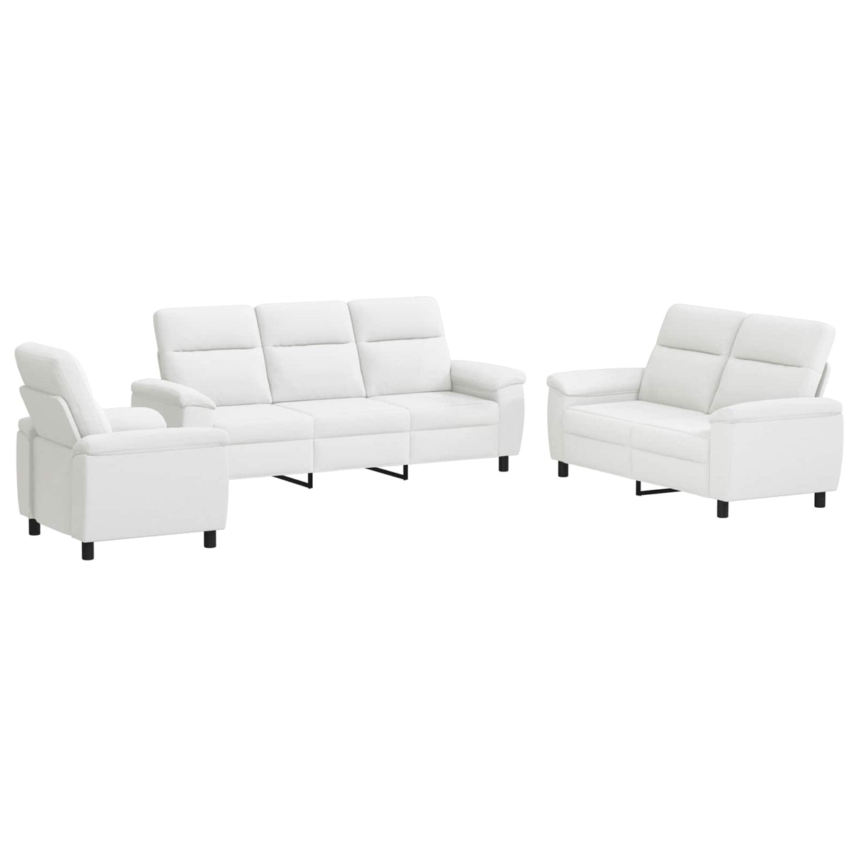vidaXL Zestaw Sof 3 pcs Biały tkanina