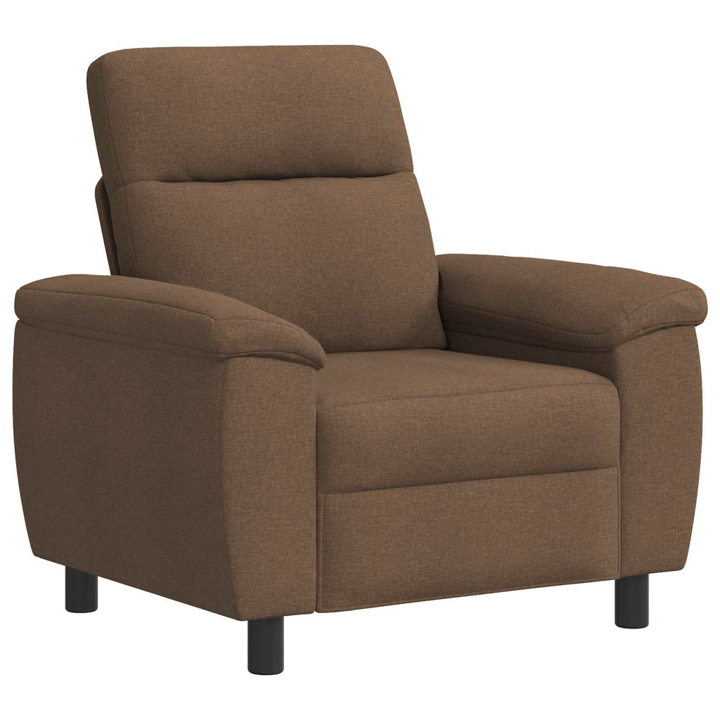 vidaXL Zestaw Sof 3 pcs brązowy tkanina