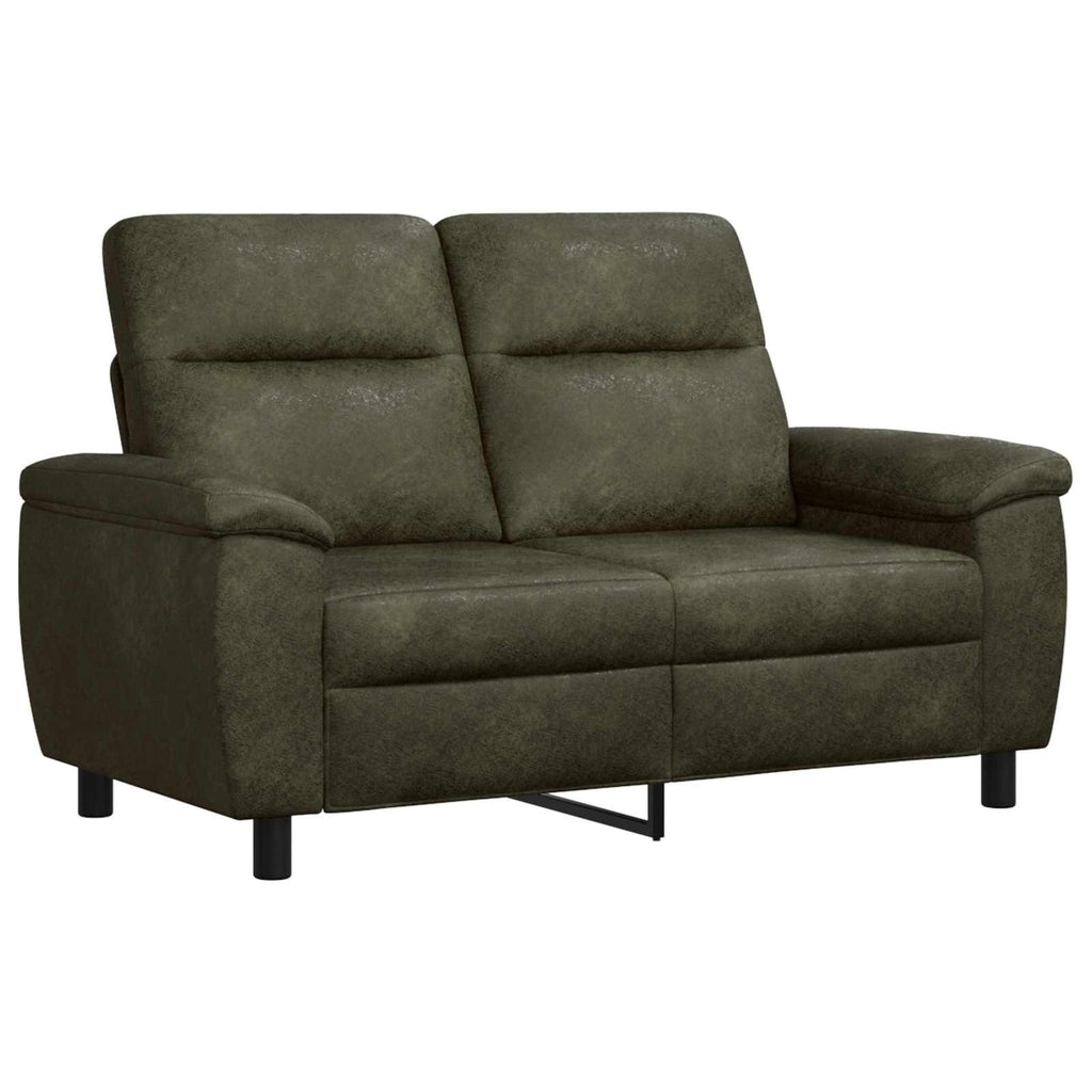 vidaXL Zestaw Sof 3 pcs Zielony wojskowy Skóra zamszowa