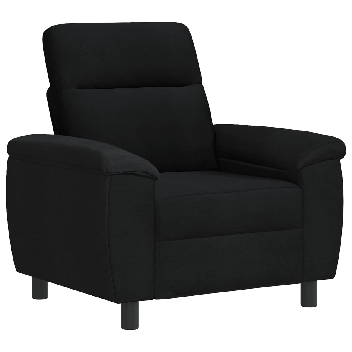 vidaXL Zestaw Sof 3 pcs Czarny tkanina