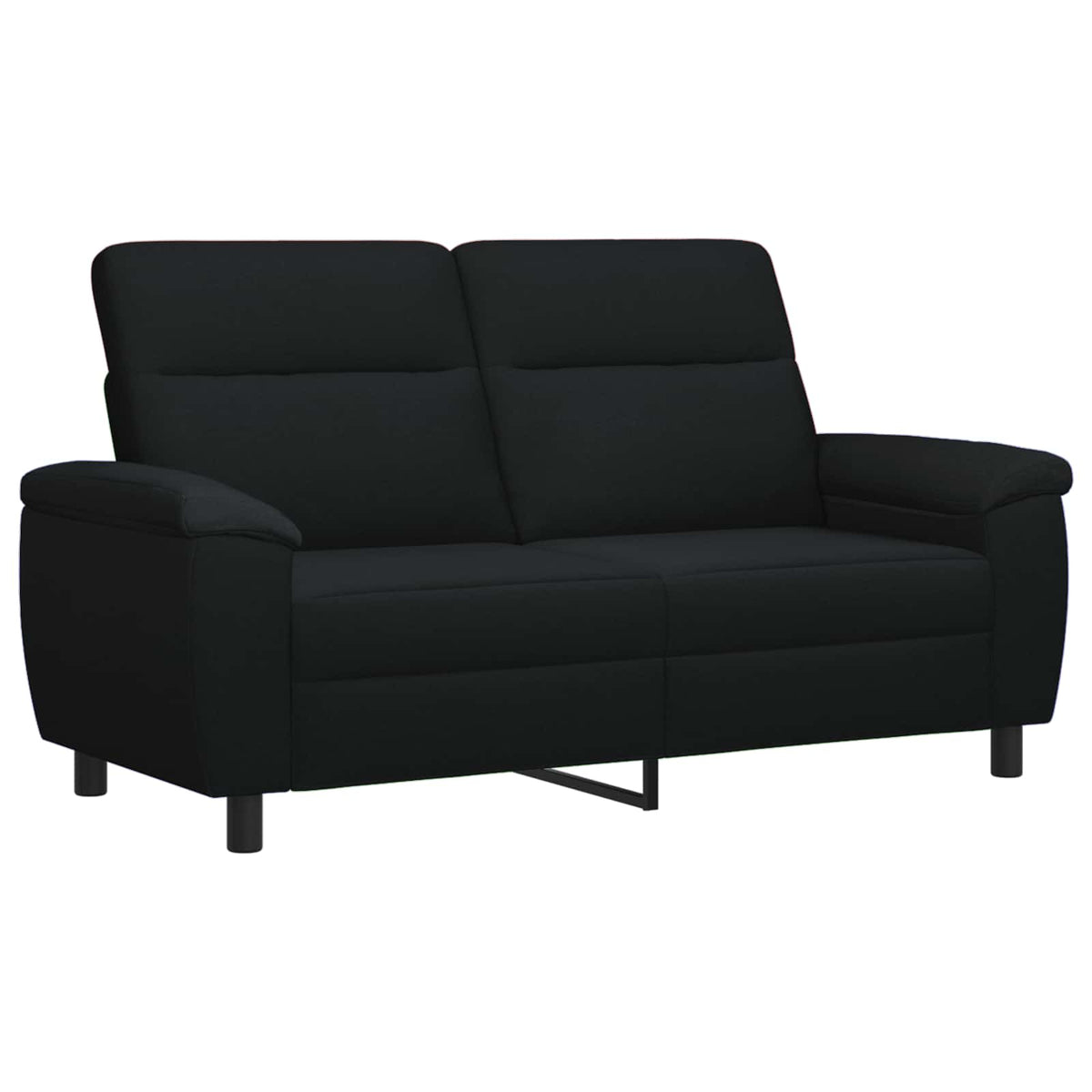 vidaXL Zestaw Sof 3 pcs Czarny tkanina