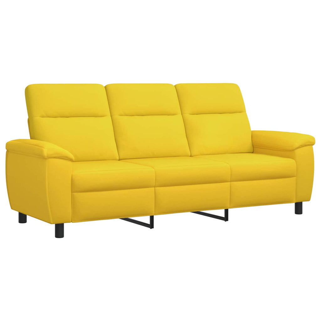 vidaXL Zestaw Sof 3 pcs Jasnożółty tkanina